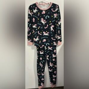 SHEIN Kids Pajama Set - Black and Pink Unicorn Design